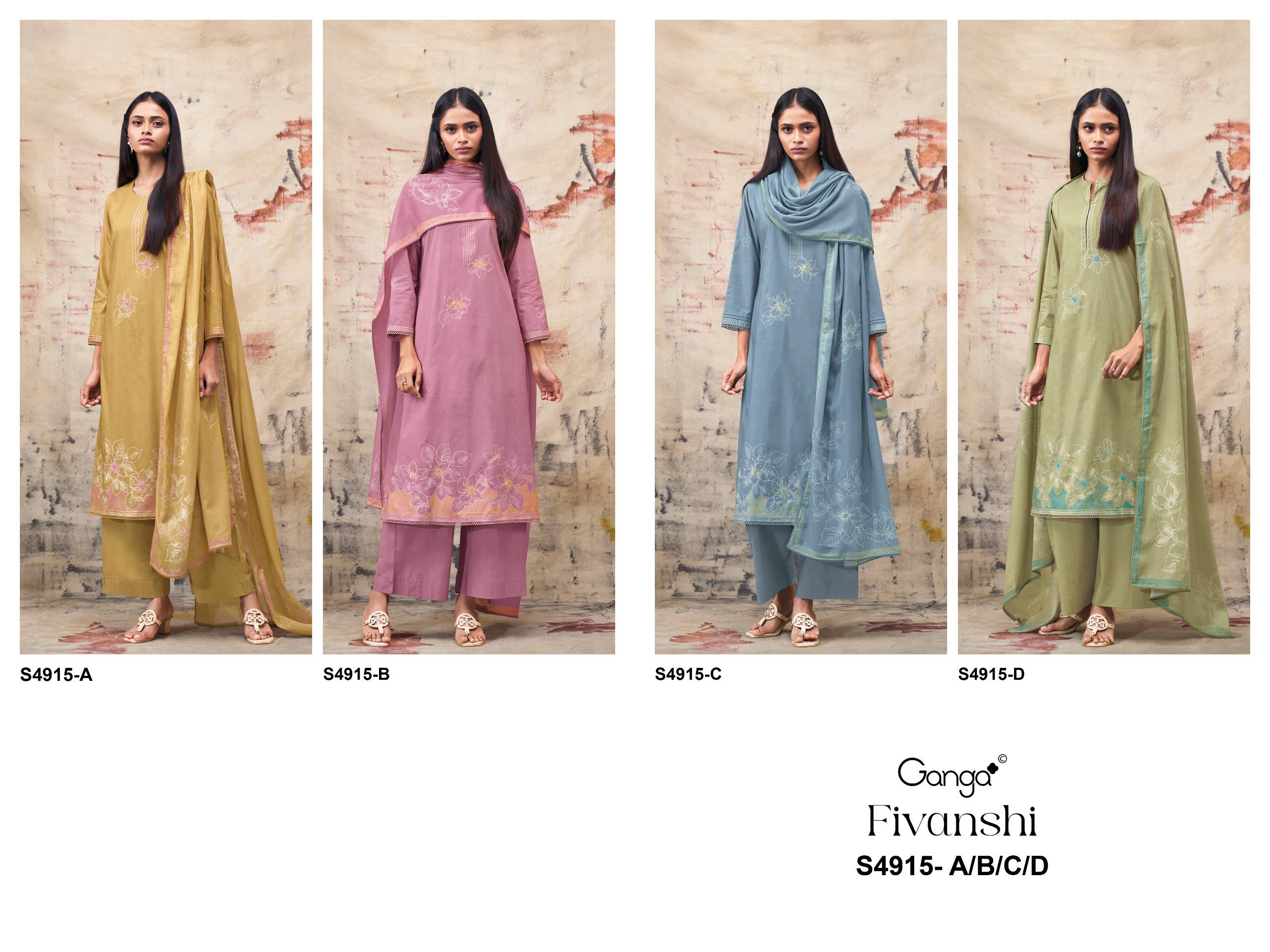 FIVANSHI 4915 Series By GANGA FASHION Stylish Beautiful Colourful COTTON Dresses At Wholesale Price